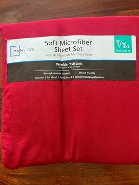 Mainstays Soft Microfiber Sheet Set - Bright Red
